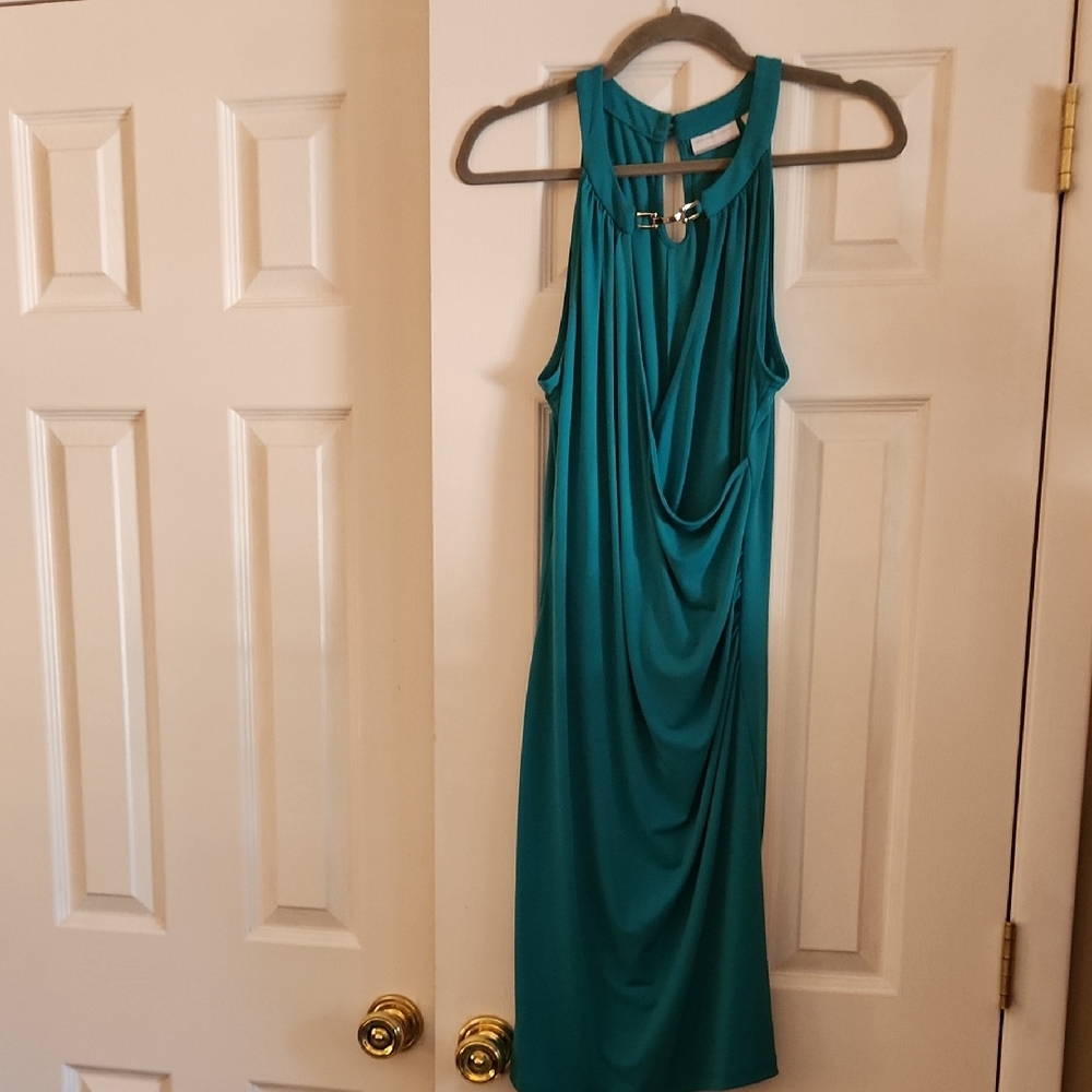 New York & Company Teal Midi Dress